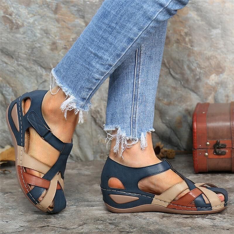 Vintage Sandals with Buckle Strap Detail for Women