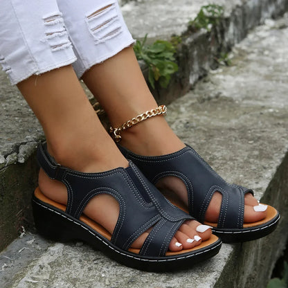 Block Heel Open Toe Sandals for Women