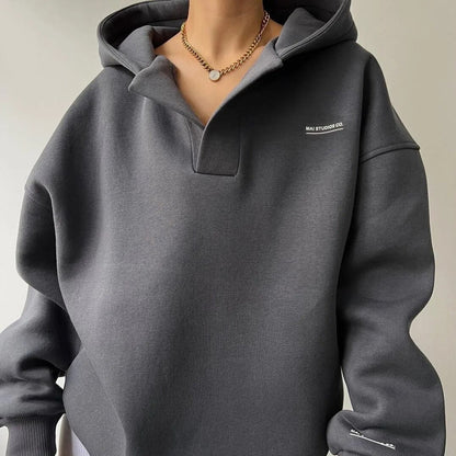 V-Neck Oversized Hoodie
