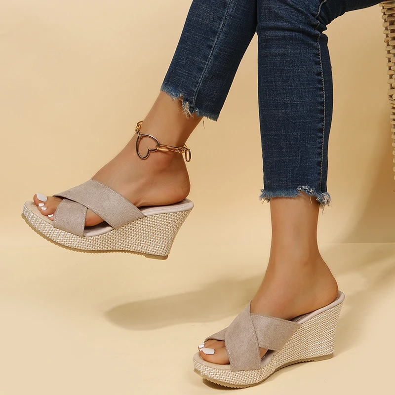 Footbed Sandals with Buckle Strap for Women