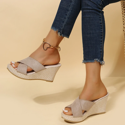 Footbed Sandals with Buckle Strap for Women