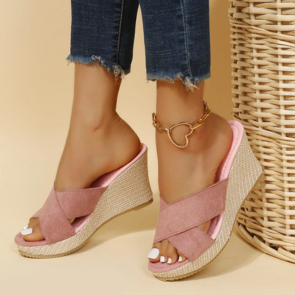 Footbed Sandals with Buckle Strap for Women