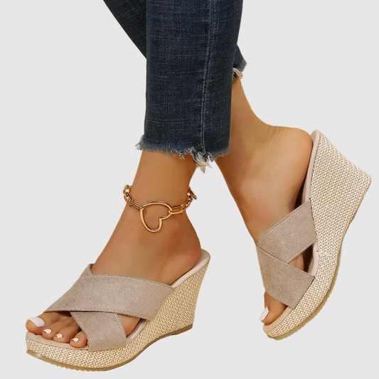 Footbed Sandals with Buckle Strap for Women