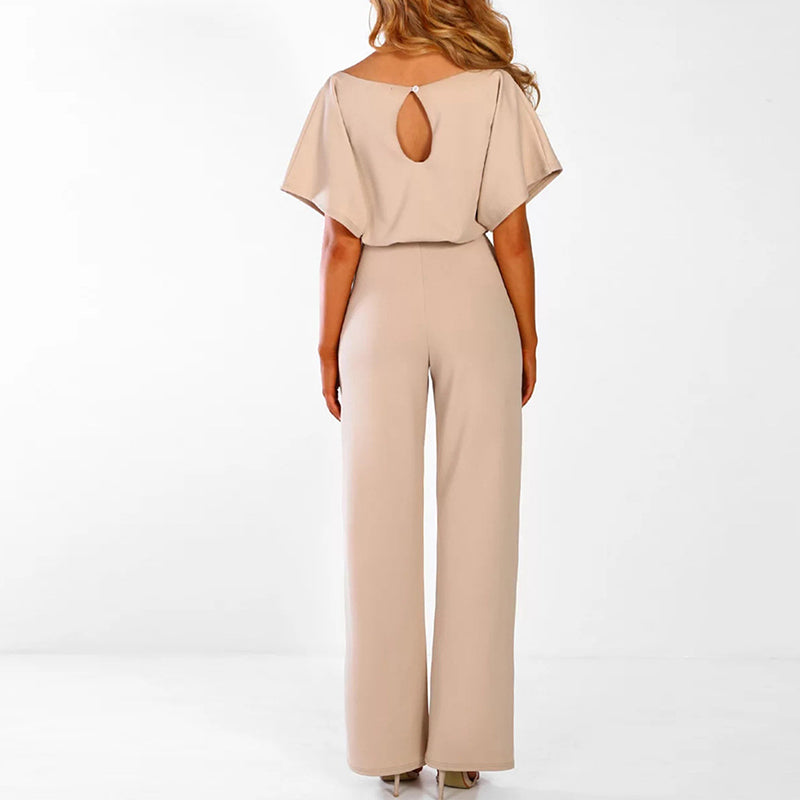 Cropped Full-Length Elegant Jumpsuit with Bow for Women