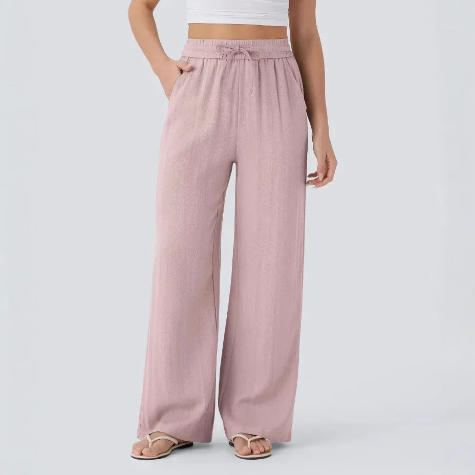 Linen Trousers Wide Leg High Waist for Women