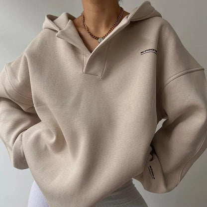 V-Neck Oversized Hoodie
