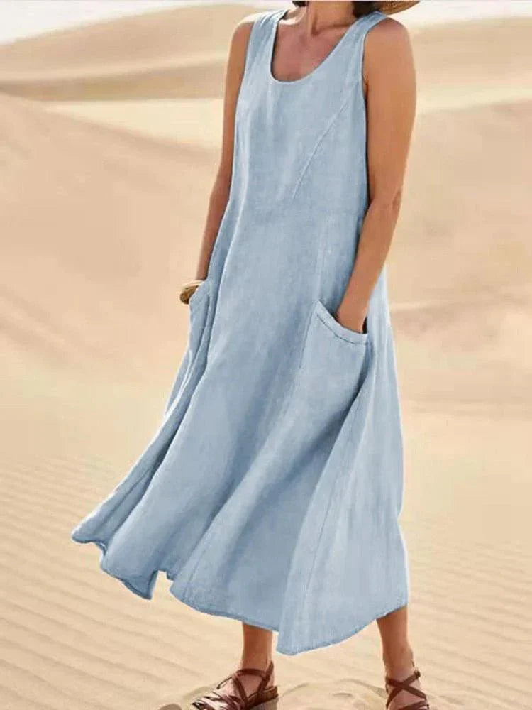 Linen Relaxed Fit Summer Dress for Women