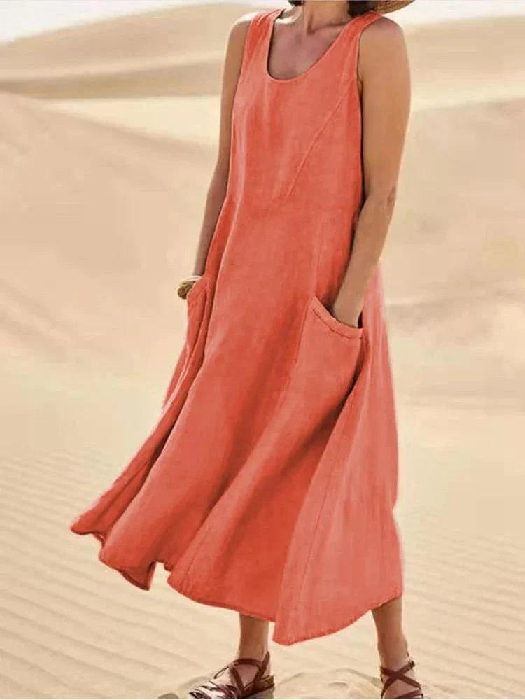 Linen Relaxed Fit Summer Dress for Women