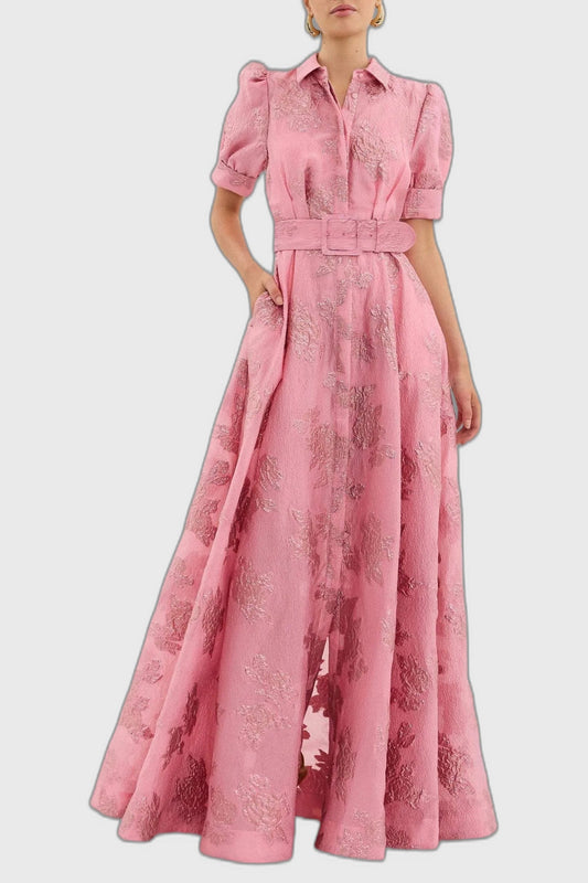 Floral Flowing Short Sleeve Midi Dress for Women