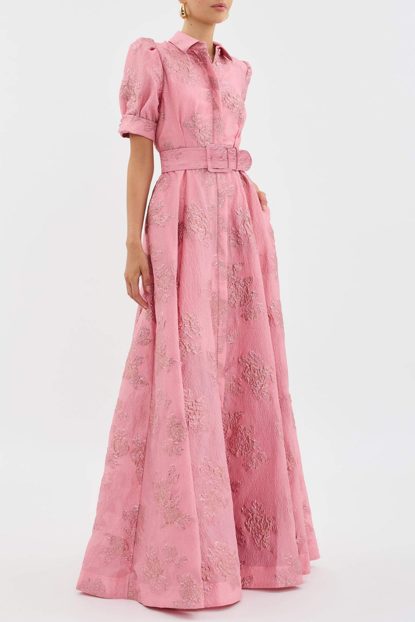 Floral Flowing Short Sleeve Midi Dress for Women