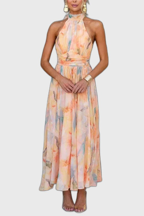 Floral Flowing Sleeveless Maxi Dress for Women