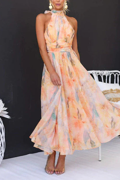 Floral Flowing Sleeveless Maxi Dress for Women