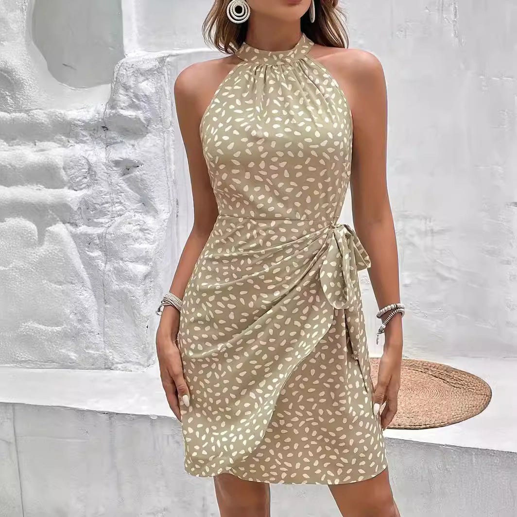Flowing Summer Halter Neck Dress for Women