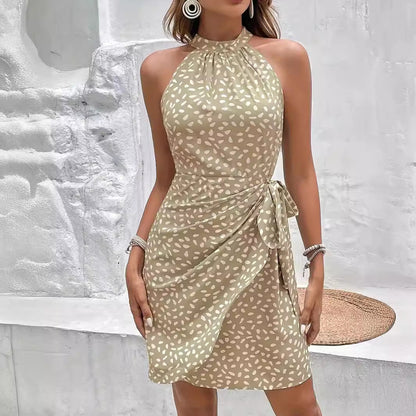 Flowing Summer Halter Neck Dress for Women