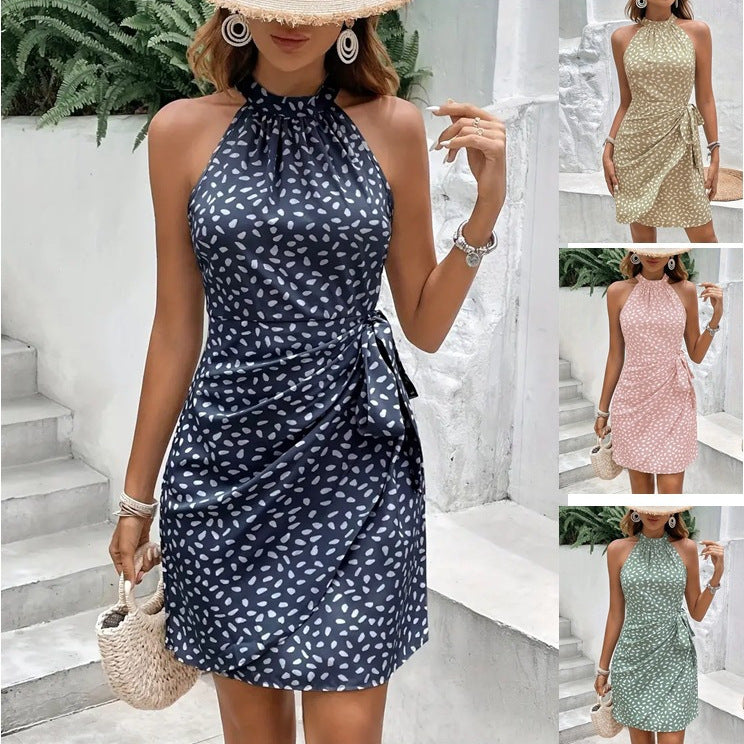 Flowing Summer Halter Neck Dress for Women