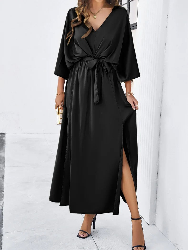 V-Neck Midi Dress for Women