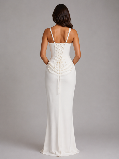 Corset Maxi Dress with Draped Waist