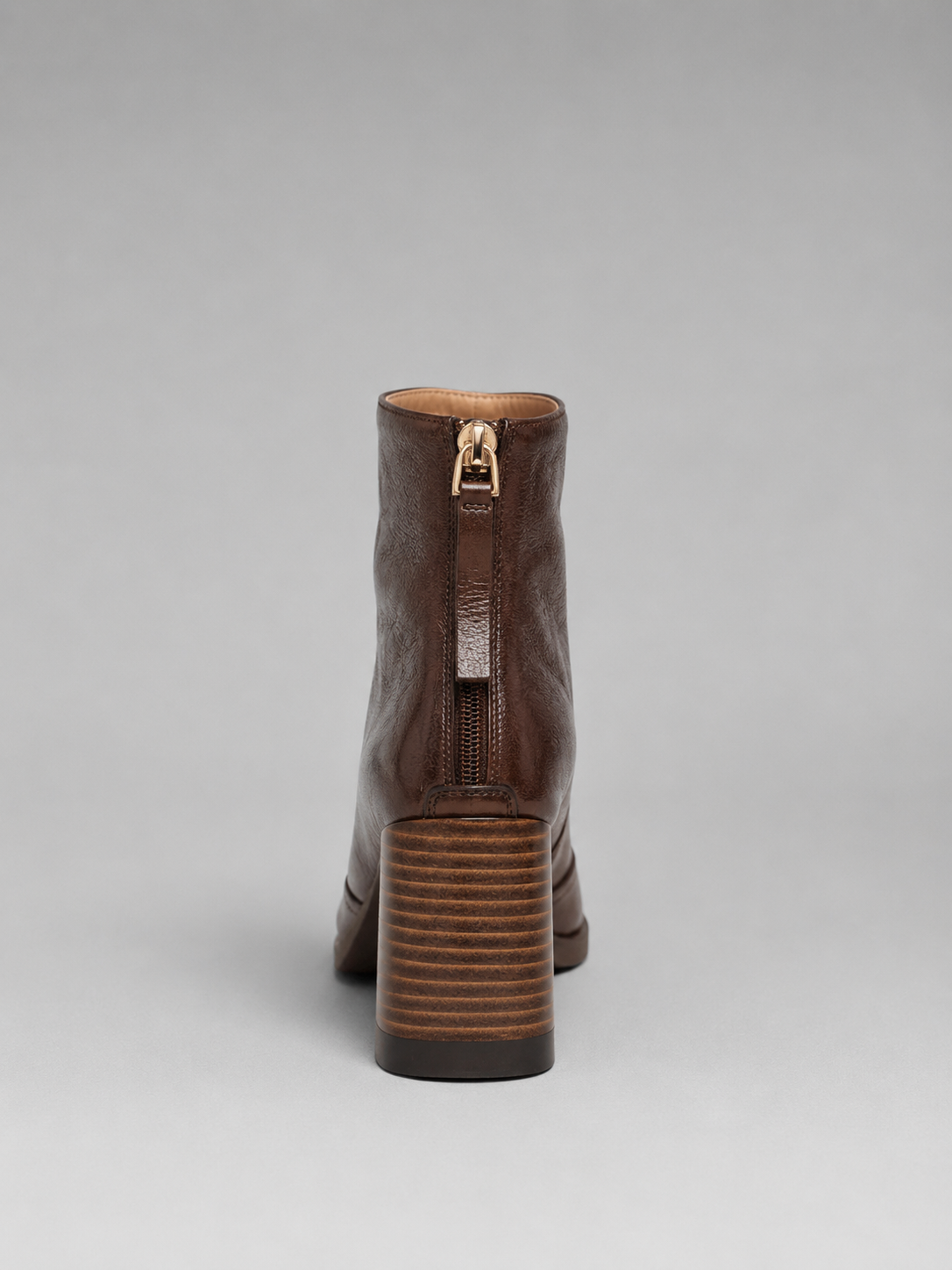 Ankle Boots with Leather-Look Block Heel