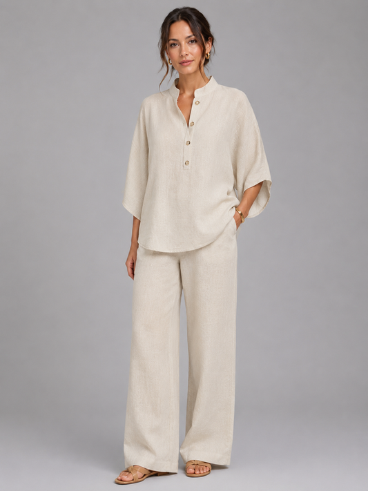 Women's Co-ord Set Relaxed Wide-Leg Two Piece