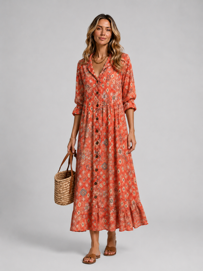 Shirt Dress with Relaxed Printed Fit