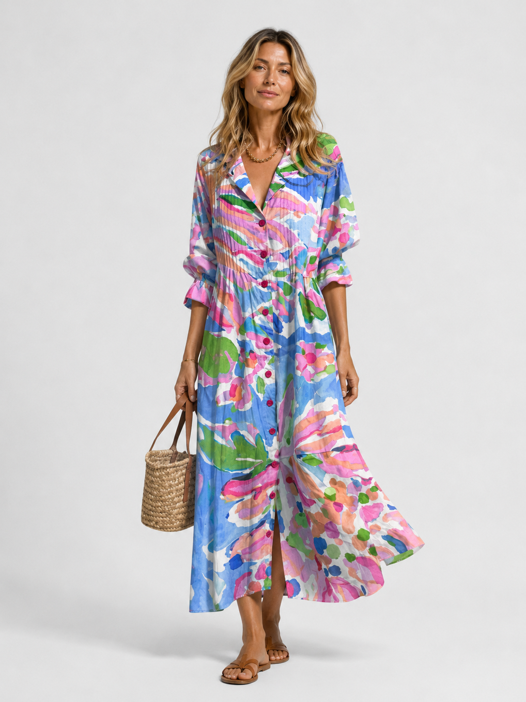 Shirt Dress with Relaxed Printed Fit