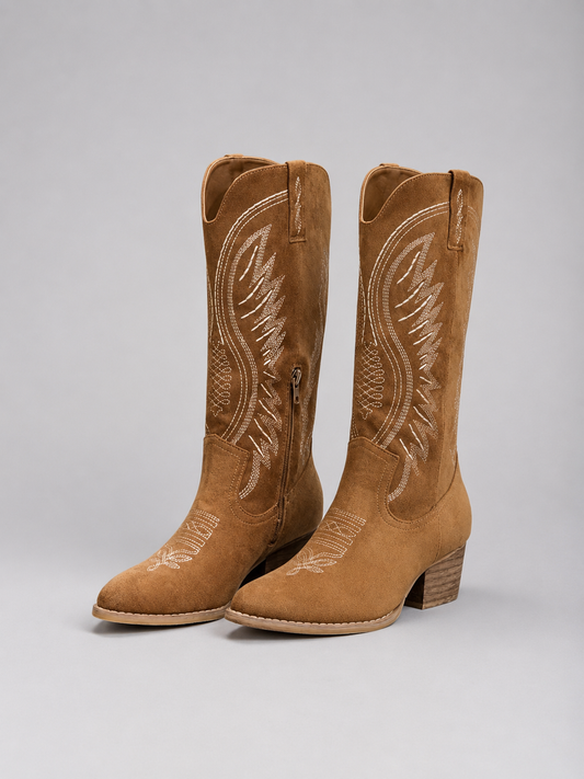 Cowboy Boots with Suede Finish