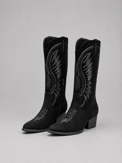 Cowboy Boots with Suede Finish