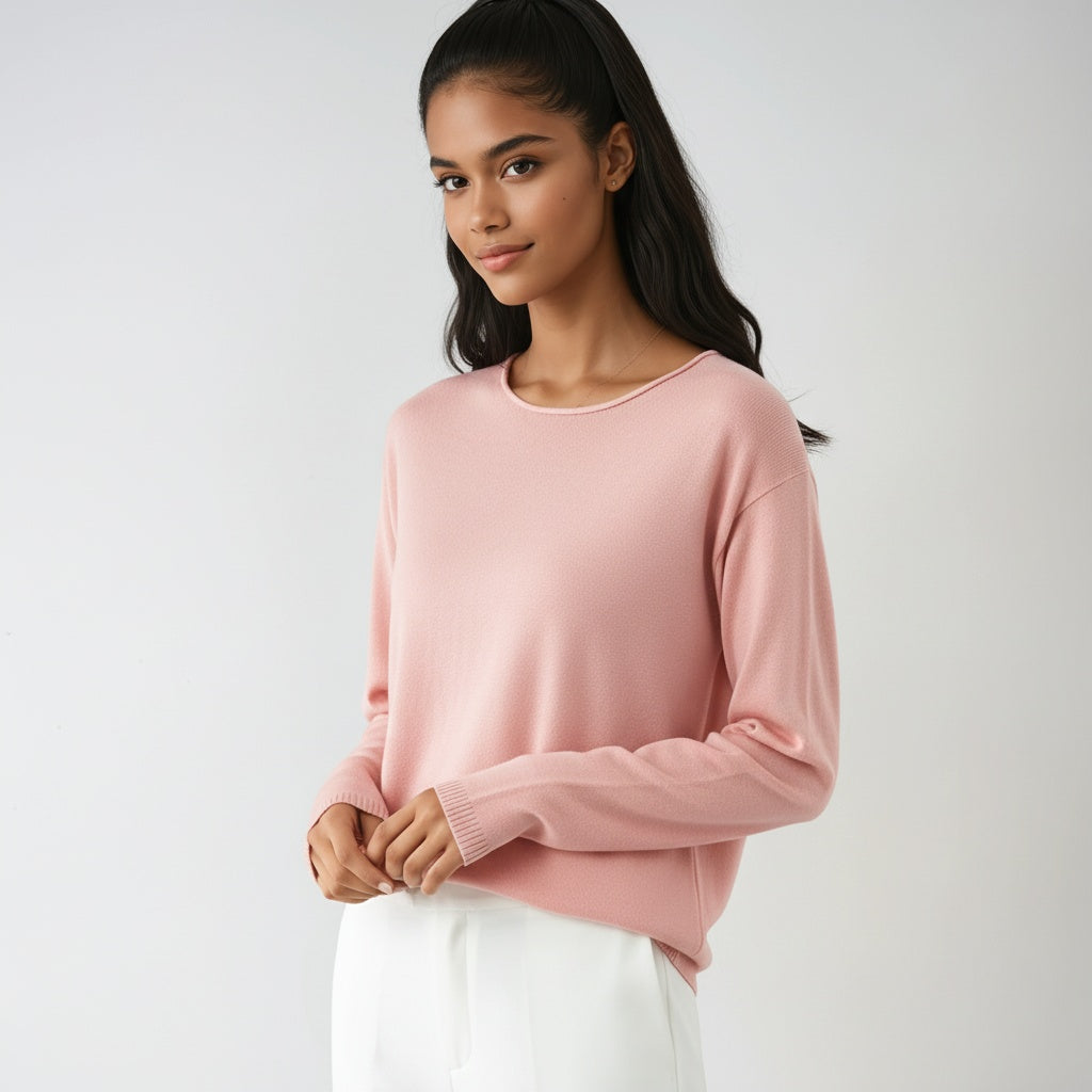 Fine Knit Round Neck Jumper