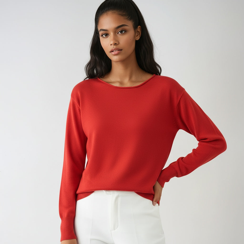 Fine Knit Round Neck Jumper