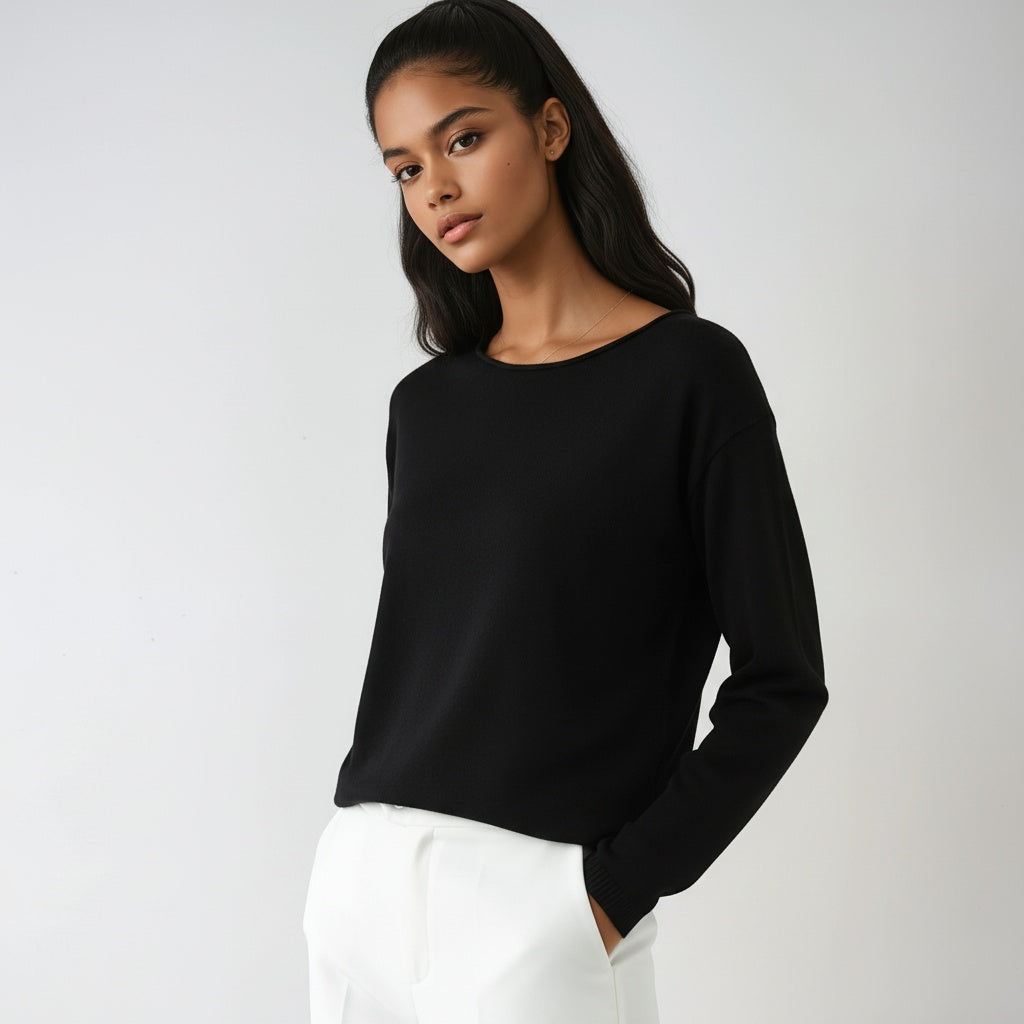 Fine Knit Round Neck Jumper