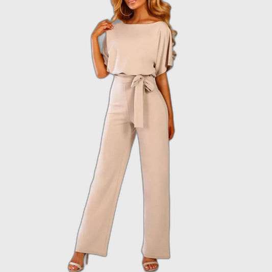 Cropped Full-Length Elegant Jumpsuit with Bow for Women