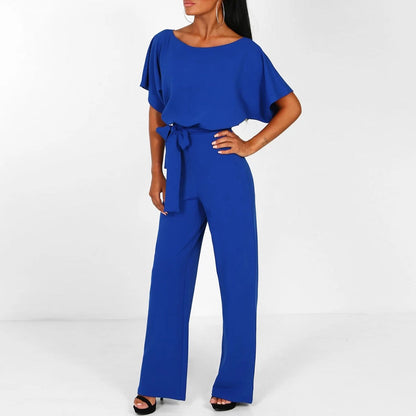 Cropped Full-Length Elegant Jumpsuit with Bow for Women
