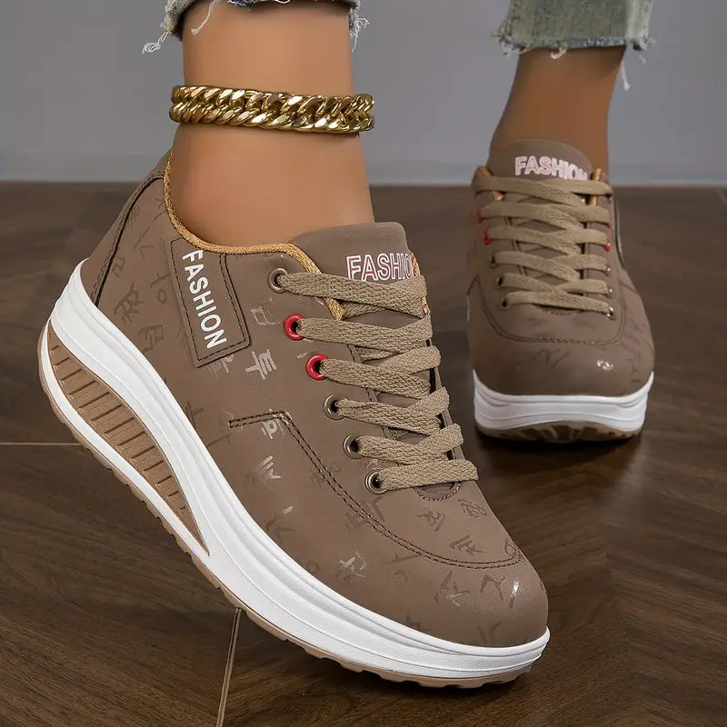 Orthopedic Layered Lace-Up Sneakers for Women