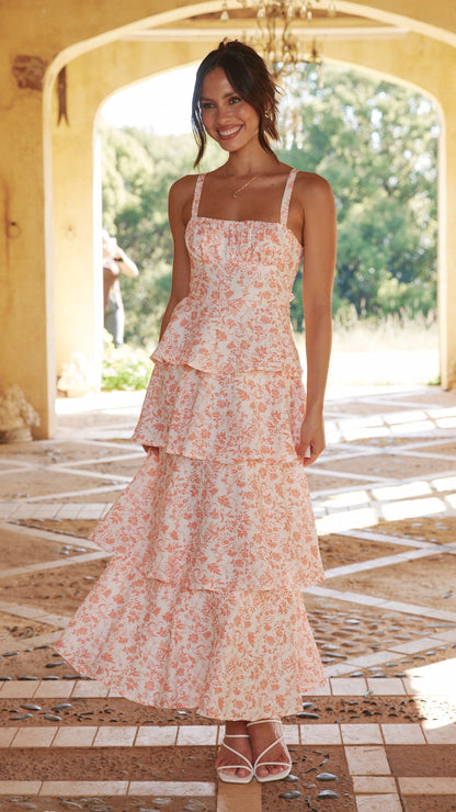 Floral Flowing Full-Length Maxi Dress for Women