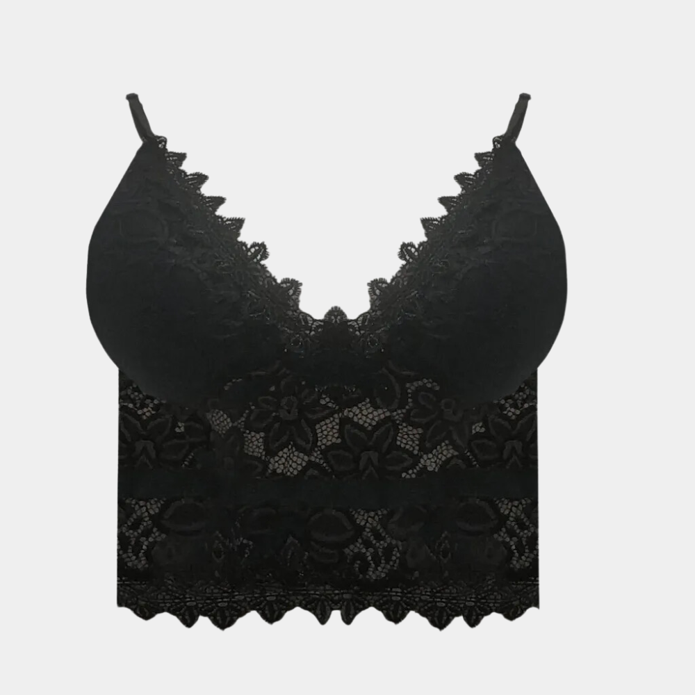 Lace Fitted Cropped Sleeveless Top with Sheer for Women
