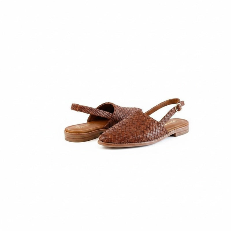 Woven Slingback Flats with Pointed Toe for Women