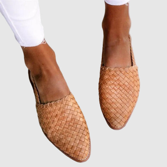 Woven Slingback Flats with Pointed Toe for Women