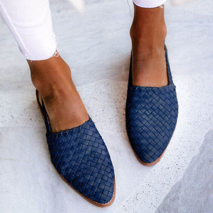 Woven Slingback Flats with Pointed Toe for Women