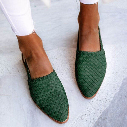 Woven Slingback Flats with Pointed Toe for Women