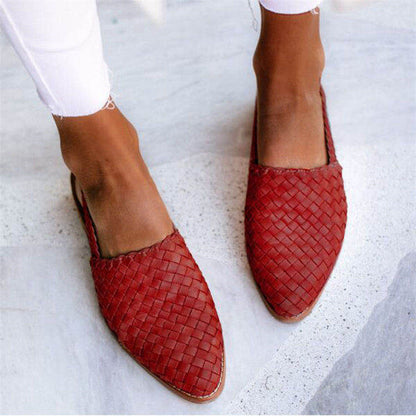 Woven Slingback Flats with Pointed Toe for Women