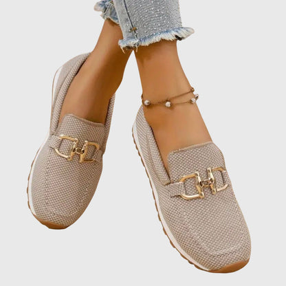 Platform Loafers with Gold Buckle for Women
