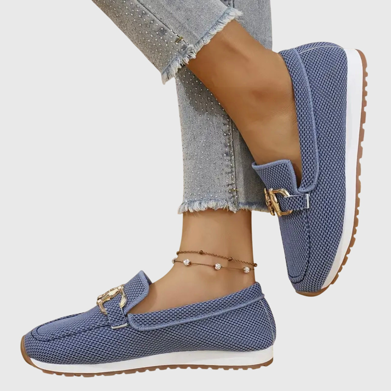 Platform Loafers with Gold Buckle for Women