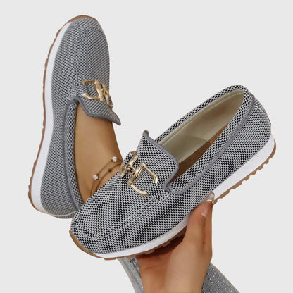 Platform Loafers with Gold Buckle for Women