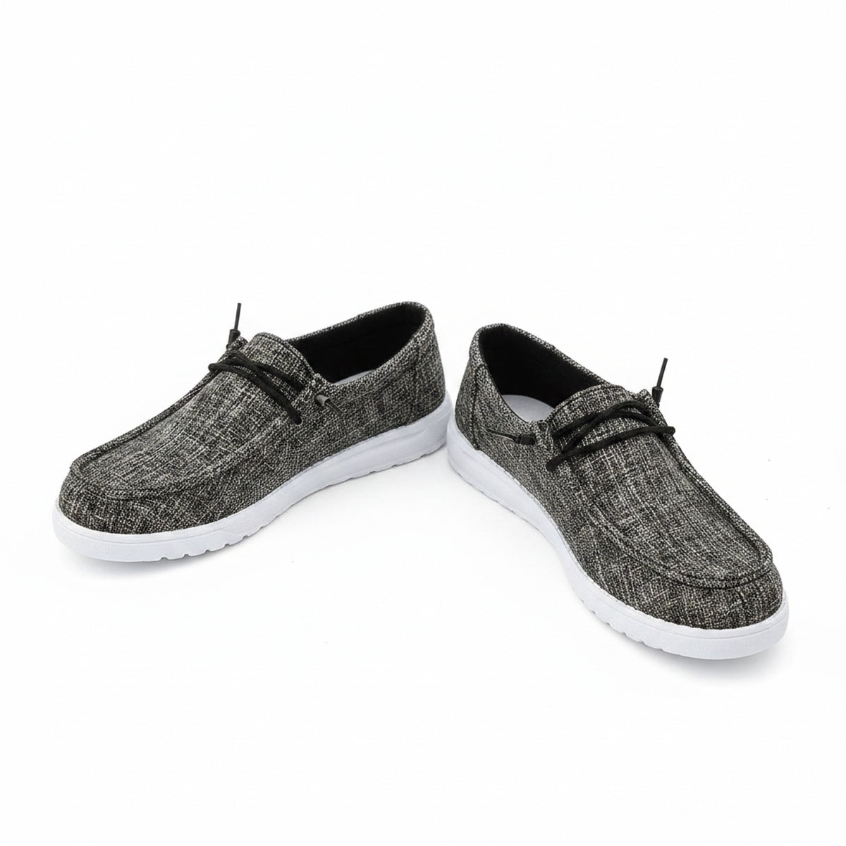Lace-Up Loafers with White Sole for Women