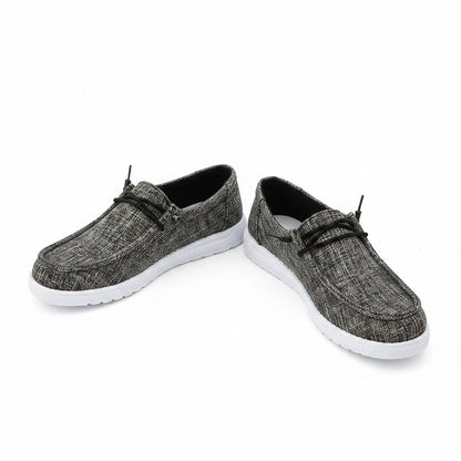 Lace-Up Loafers with White Sole for Women