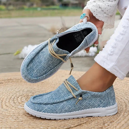 Lace-Up Loafers with White Sole for Women