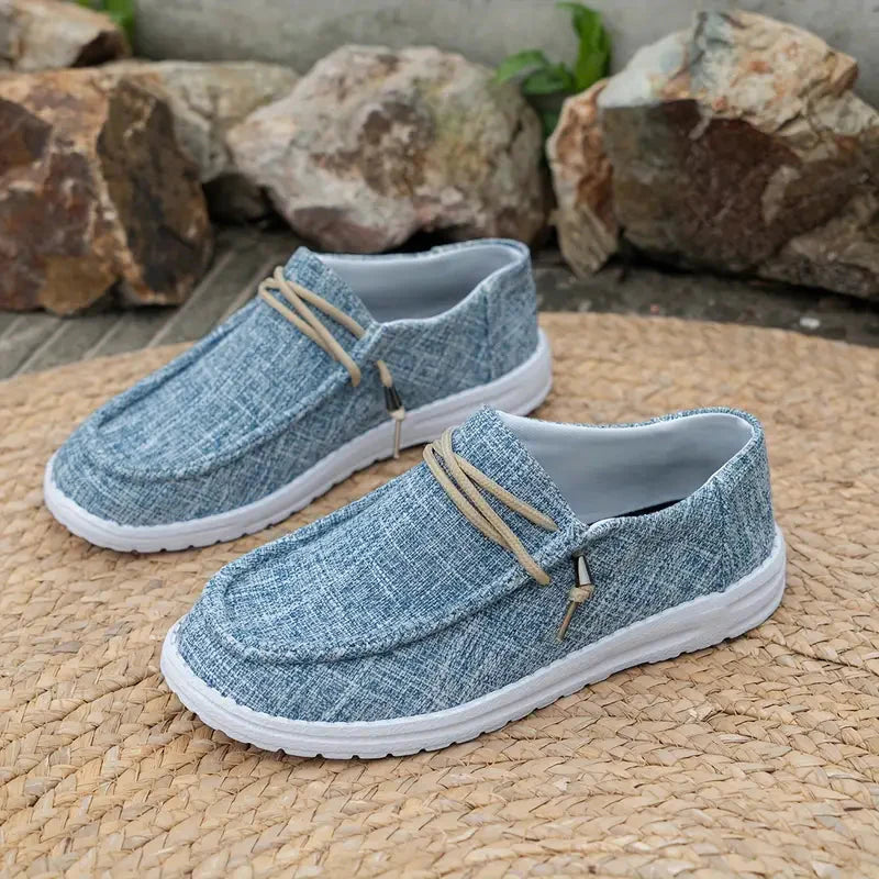 Lace-Up Loafers with White Sole for Women