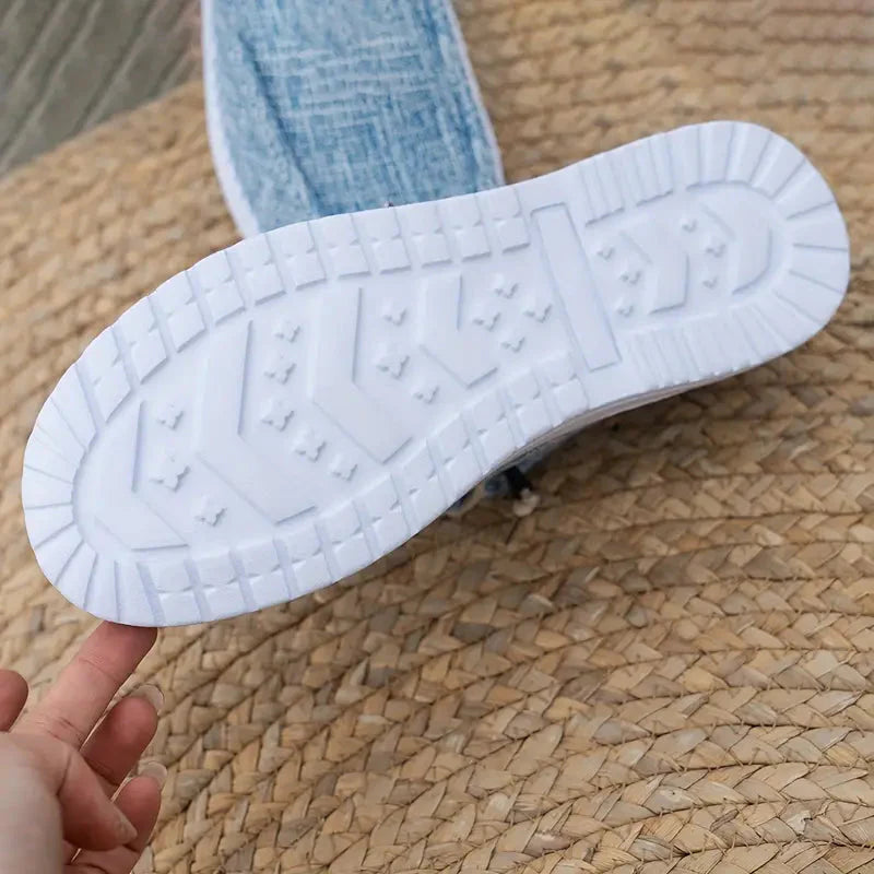Lace-Up Loafers with White Sole for Women