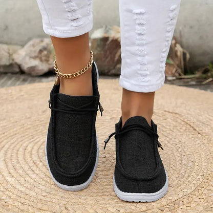 Lace-Up Loafers with White Sole for Women
