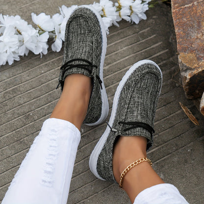 Lace-Up Loafers with White Sole for Women